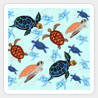 Sea turtles pattern Magnet